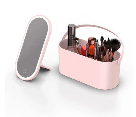 Organizador de maquillaje con espejo led